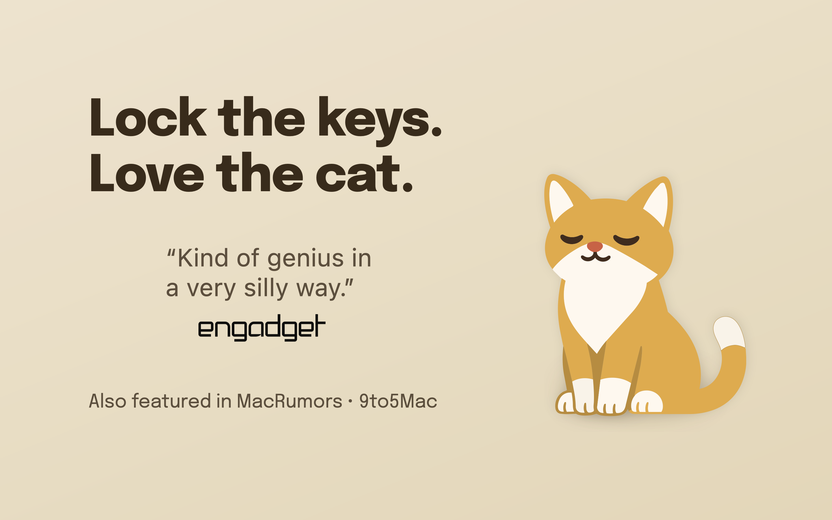Cats Lock — Lock the keys. Love the cat.